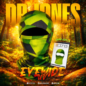 โม่งคลุมหัว Dr. Jones Balaclava Eyewide UV Camo Green