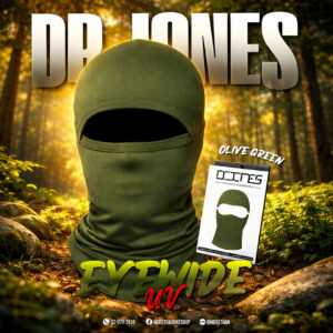 โม่งคลุมหัว Dr. Jones Balaclava Eyewide UV Olive Green