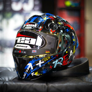 หมวกกันน็อค REAL รุ่น Falcon Spyder Black/Blue