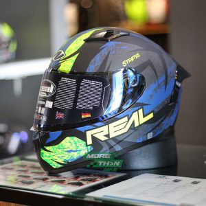 หมวกกันน็อค Real รุ่น Raptor ลาย Stratos Matt Black/Yellow