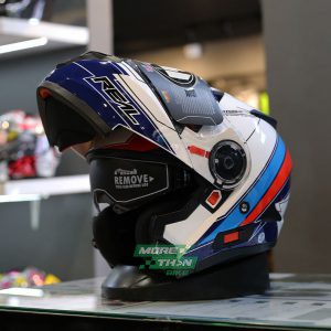 หมวกกันน็อค REAL รุ่น Storm Force White Blue Red