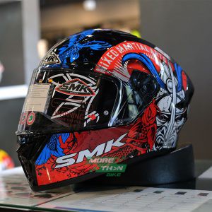 หมวกกันน็อค SMK รุ่น STELLAR Samurai Blue/Red