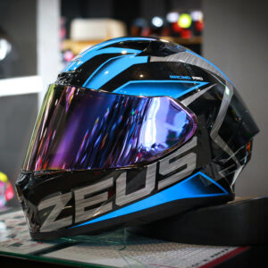 หมวกกันน็อค Zeus ZS-826 Sonic Metallic Black/Blue