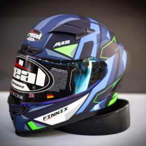 หมวกกันน็อค REAL รุ่น Finnix Awalon ลาย Matt Blue/Green
