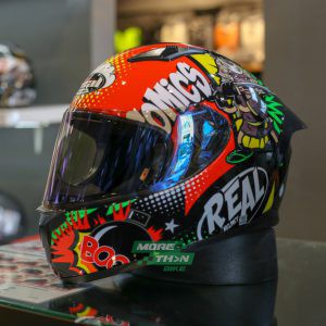 หมวกกันน็อค Real รุ่น Raptor ลาย Comics Black/Red