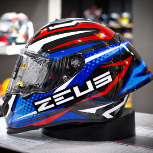 หมวกกันน็อค ZEUS รุ่น ZS-1900B ลาย Lighting Blue/Red